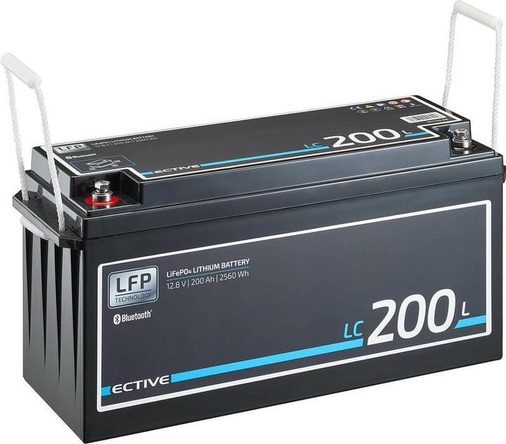 Produktbild Ective 12V 200Ah LiFePo4 Solar Batterie Lithium Akku BMS Wohnmobil Camper LFP BT Versorgungsbatterie (12 V, 200 Ah)