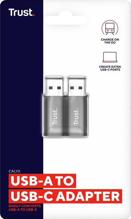 Actual product image Trust Calyx USB-A To USB-C Adapter 2p (USB-C, USB-A, 4.10 cm)