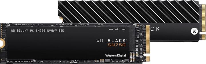 Produktbild WD Black SN750 Gaming - mit Heatsink (2000 GB, M.2 2280)