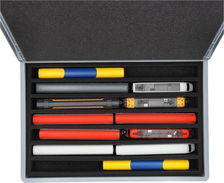 Produktbild Feldherr EB21SET - Eurobehälter für Modelleisenbahnen, Loks und Fahrzeuge - 7 Stege für Spur H0 - s (Kunststoff)