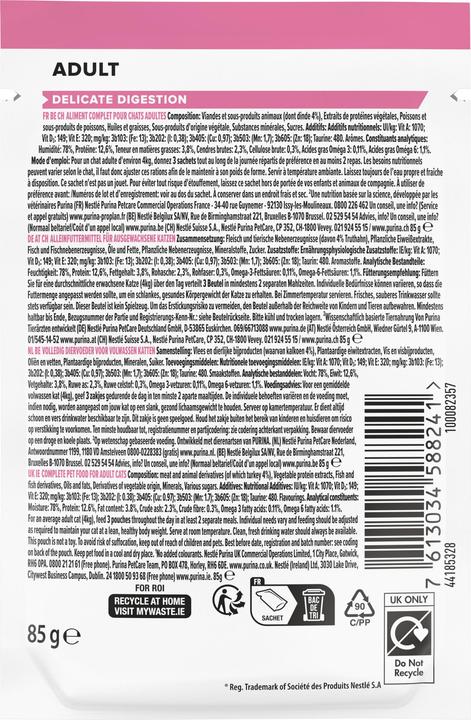 Nutritional values and ingredients Pro Plan Nutrisavour (Adult, 1 pcs., 85 g)