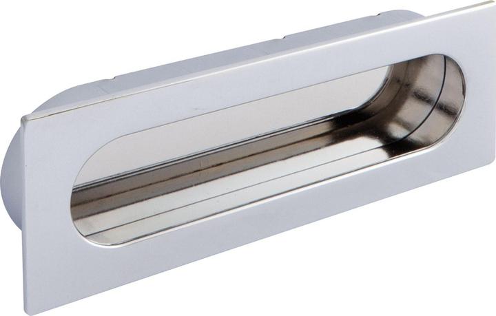 Siro Shell handle Azan width 125 mm, inlet dimension 121 x 39 mm, ZN chrome-plated polished