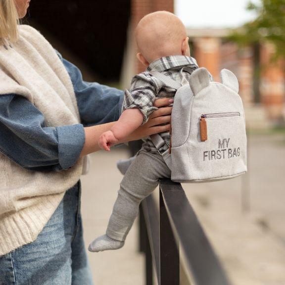Actual product image Childhome Kinderrucksack "My First Bag" canvas grau