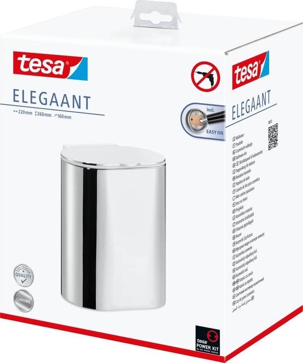 Produktbild tesa ELEGAANT Kosmetikabfalleimer inkl. Klebelösung ohne Bohren (10 l)