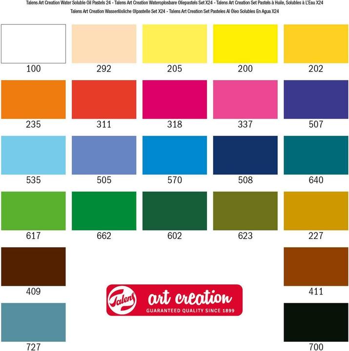 Produktbild Talens Wasserlösliche Ölpastelle Set 24# (Mehrfarbig, 24 x)