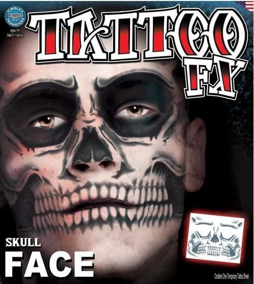 Actual product image Chaks Adhesive tattoo skull face zombie boy