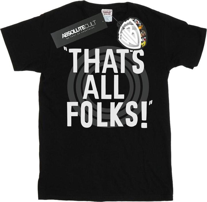 Looney Tunes That's All Folks Text TShirt (XL)