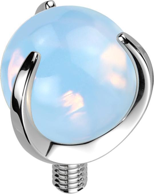Produktbild Star Piercing Dermal Anchor silber Kugel Opalite Stein gefasst (Mineralisch, Titan G23, ohne Messing)