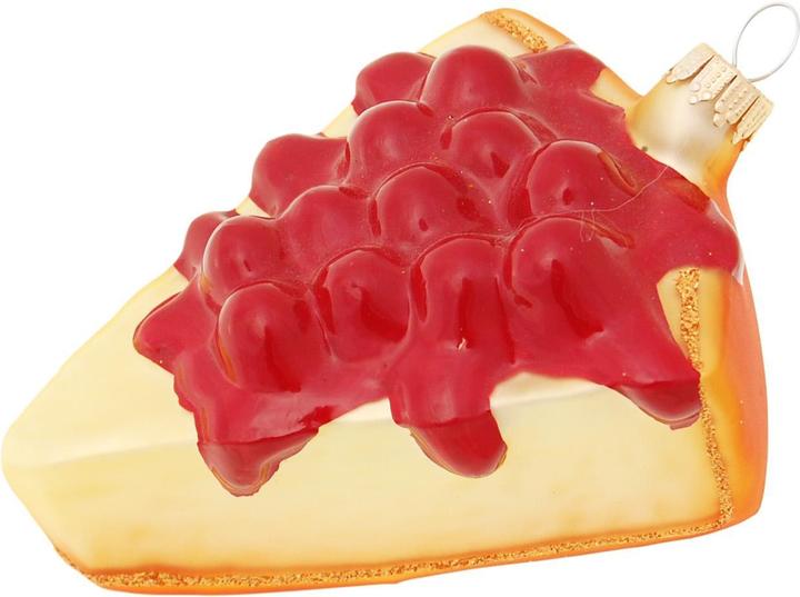 Krebs Glas Lauscha Käsekuchen mit Kirschen - Christbaumschmuck Grösse ca. 10cm (1 -part)