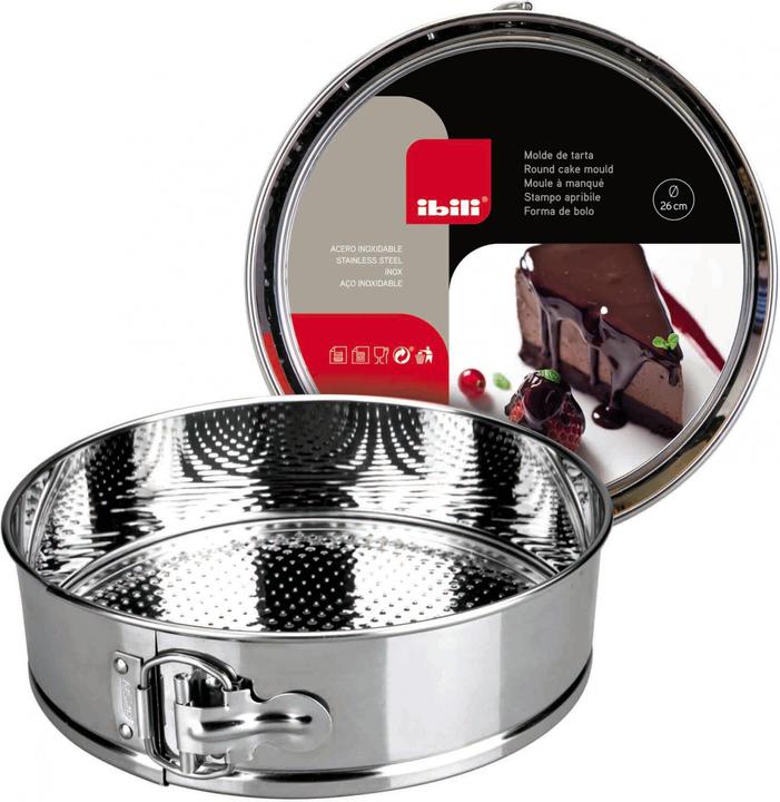 Ibili Backform rund Edelstahl Clasica 26 cm Ideal für Backwaren, leicht zu reinigen (26 cm)