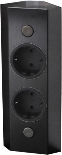 Actual product image Thebo Corner socket outlet element BODA 2f socket outlet, black, 2m