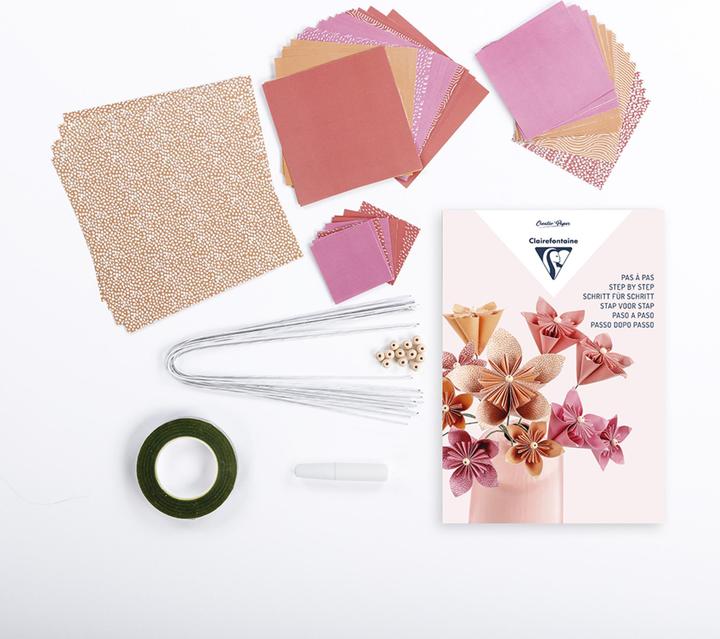 Clairefontaine Starter-Set, 20,6x1,9x29cm, Origami-Blumenstrauss -
