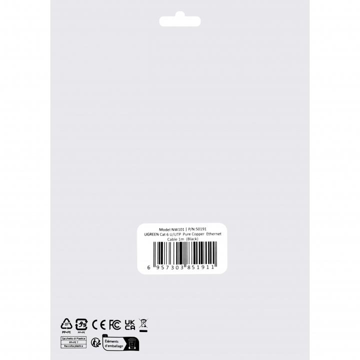 Produktbild Ugreen Cable UTP Patch CAT6 Pure Copper 1m NW101 50191 (U/UTP, CAT6, 1 m)
