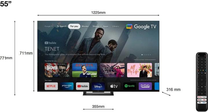 Image du produit TCL 55T8A (55", QLED, 2023)