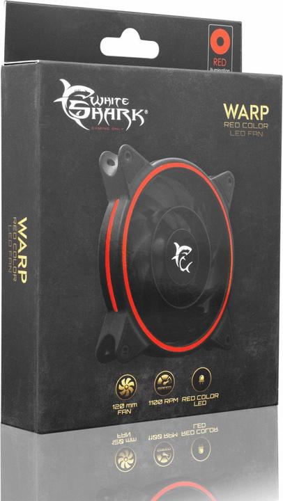 Actual product image White Shark Housing cooler Warp, 120mm, with red LED backlight (120 mm, 1 x)