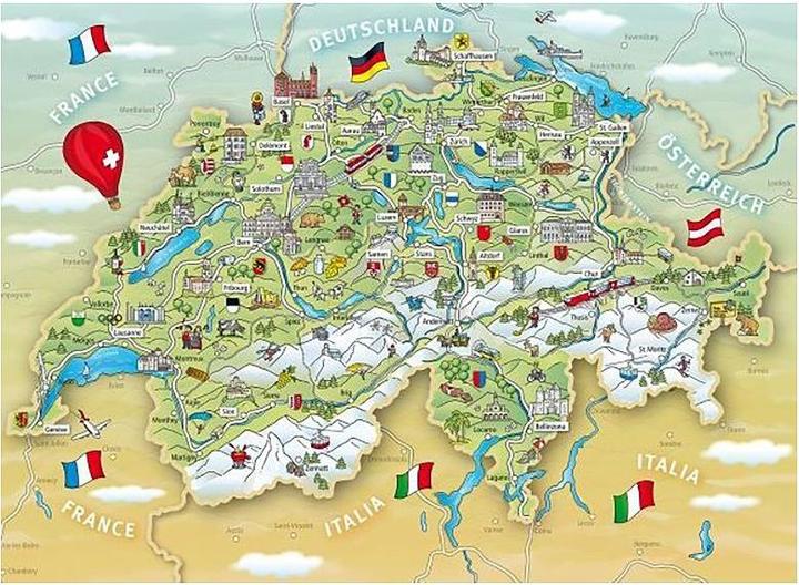 Immagine prodotto Mappa illustrata della Svizzera (1000 pezzi)