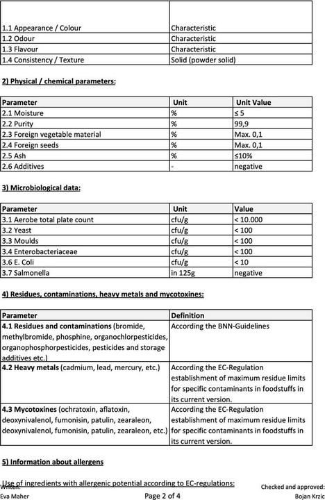 Nutritional values and ingredients Zimmerli Adaptogene Moringa Capsules (BIO) 50 Capsules (1 Piece, Capsules, 25 g)