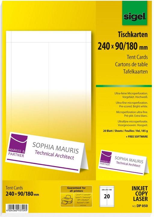 Image du produit Sigel cartons de table