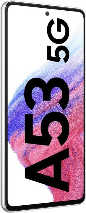 Immagine prodotto Samsung Galaxy A53 5G EU (256 GB, Awesome White, 6.50", Doppia SIM, 64 Mpx, 5G)