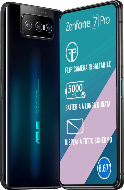 Actual product image ASUS Zenfone 7 Pro (256 GB, Aurora Black, 6.67", Dual SIM, 64 Mpx, 5G)