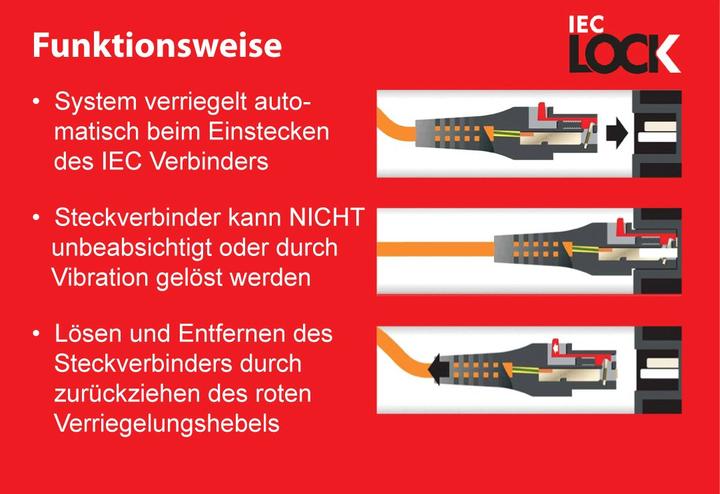 Produktbild Iec Lock Netzanschlusskabel Schutzkontaktstecker abgewinkelt an Kaltgerätebuchse 10 (3 m)