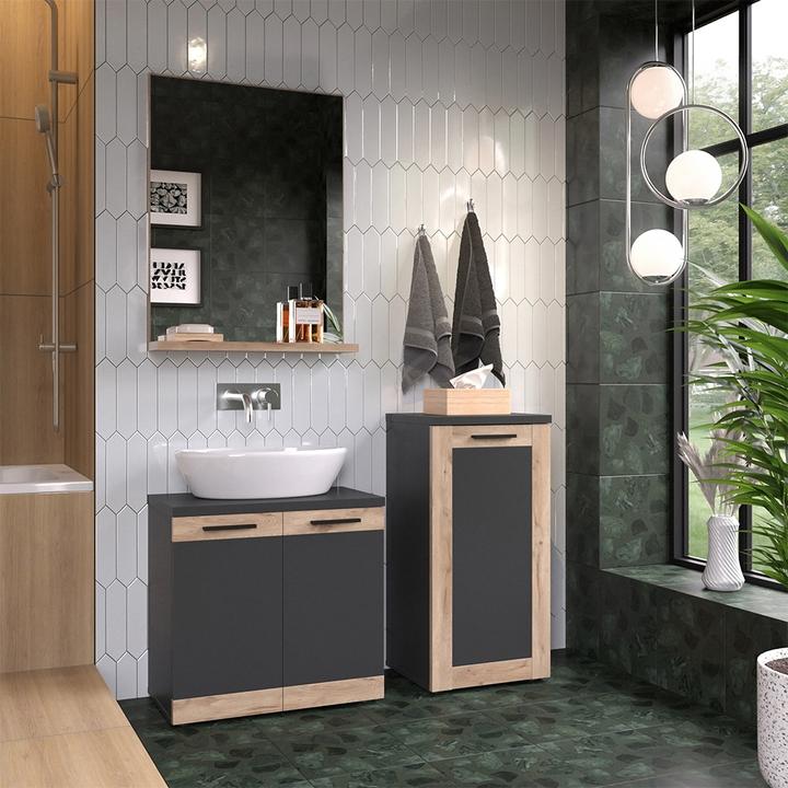 Produktbild Vicco Midischrank Niko, Anthrazit/Viking Oak, 40 x 81.6 cm