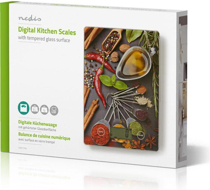 Actual product image Nedis Digital kitchen scales, LCD display, glass I