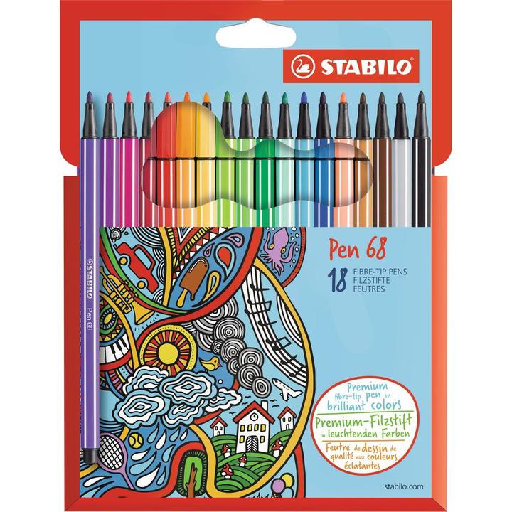 Immagine prodotto STABILO Penna 68 Pennarello premium (Multicolore, 18 x)