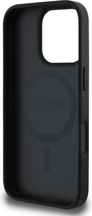 Image du produit Guess Case Grained Hot Stamp Peony Triangle Logo MagSafe for iPhone 16 Pro black (Apple iPhone 16 Pro)