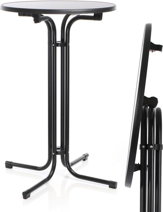 Produktbild Wiltec Toboli klappbarer Bistrotisch Schwarz Ø 70 cm Stehtisch Bartisch Partytisch rund