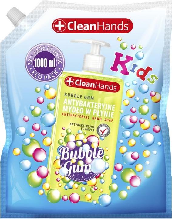 Tenzi Antibakterielle Flüssigseife CLEAN HANDS, Kaugummi, Vorrat, 1000ml (Flüssigseife, 1000 ml)