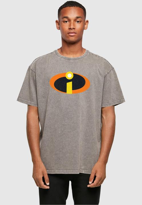 Actual product image Absolute Cult The Incredibles 2 - Costume Logo Acid Washed Oversized Tee - 114289 (4XL)