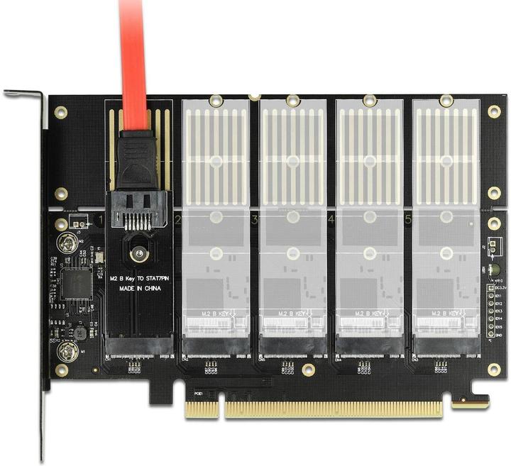 Immagine prodotto Delock Host Bus Adapter PCI-ex16v3 - 5xM.2 Key-B, SATA