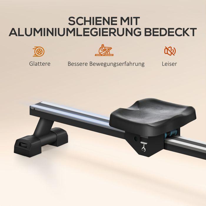 Actual product image Swisshandel24 Water rowing machine, foldable, 6 resistances, display, mobile phone holder, up to 120kg, metal