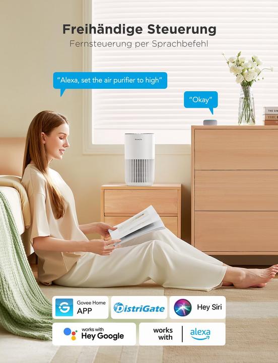 Immagine prodotto GoveeLife Mini-Luftreiniger H7127 mit HEPA Smart Filter & App-Steuerung (35 m²)