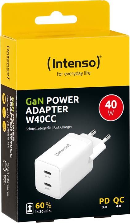 Image du produit Intenso 2x adaptateur USB-C GAN blanc (40 W)