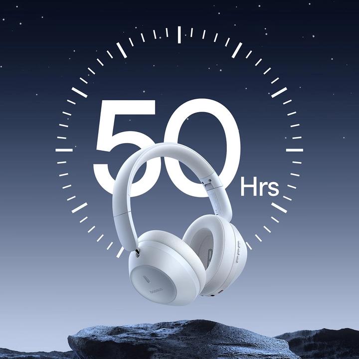 Actual product image Baseus Boss 30 Max Wireless Headphones (white) (NC, 50 h, Wireless)