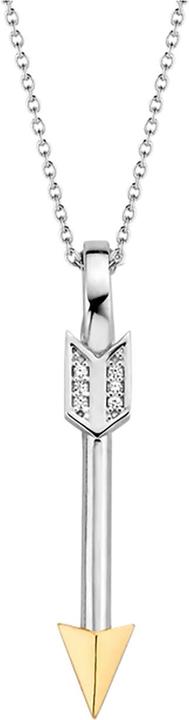 Ti Sento Milano Kette mit Anhänger Zirkonia bicolor 6789ZY (Rhodiniertem 925 Sterling Silber, 45 cm)