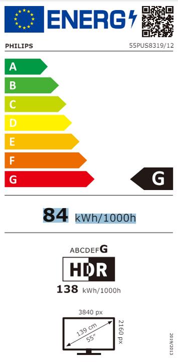 Energie-Label Philips 55PUS8319/12 (55", LED, 4K)