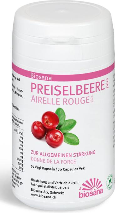 Actual product image Biosana Cranberry plus 370mg (70 Piece, Capsules, 46 g)