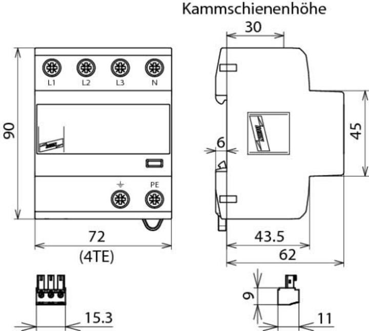 Actual product image Dehn SOEHNE application-optimized DSH TNS 255 FM shield combination arrester