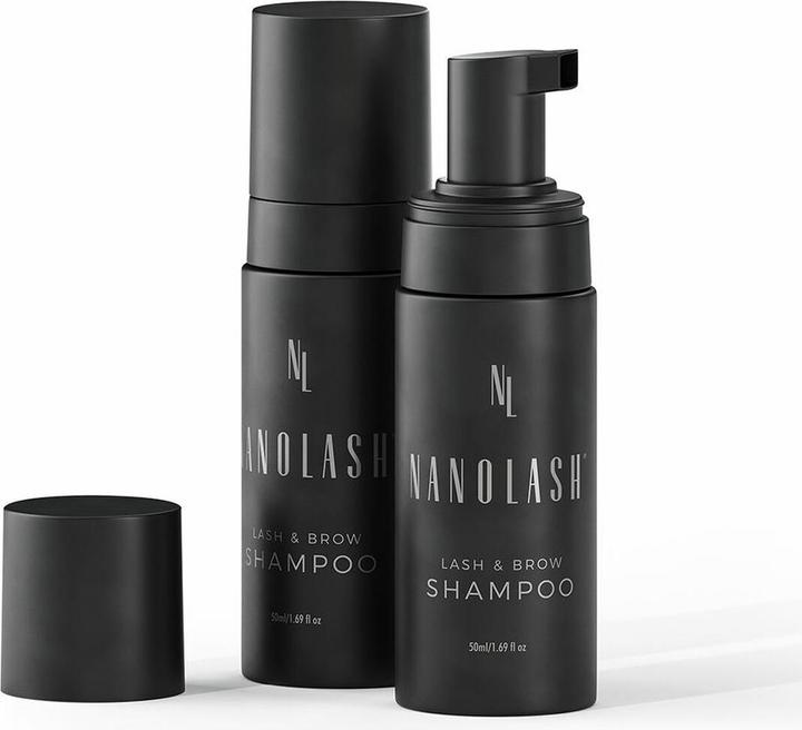 NoName Lash & Brow Shampoo 50ml Reinigungsshampoo für Wimpern und Augenbrauen Wimpernschaum Wimpern (50 ml, Flüssiges Shampoo)