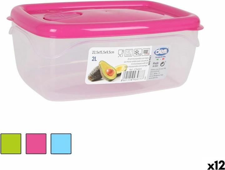DemoPectol Lunchbox hermetisch Dem rechteckig 22,5 x 15,5 x 9,5 cm (12 Stück)