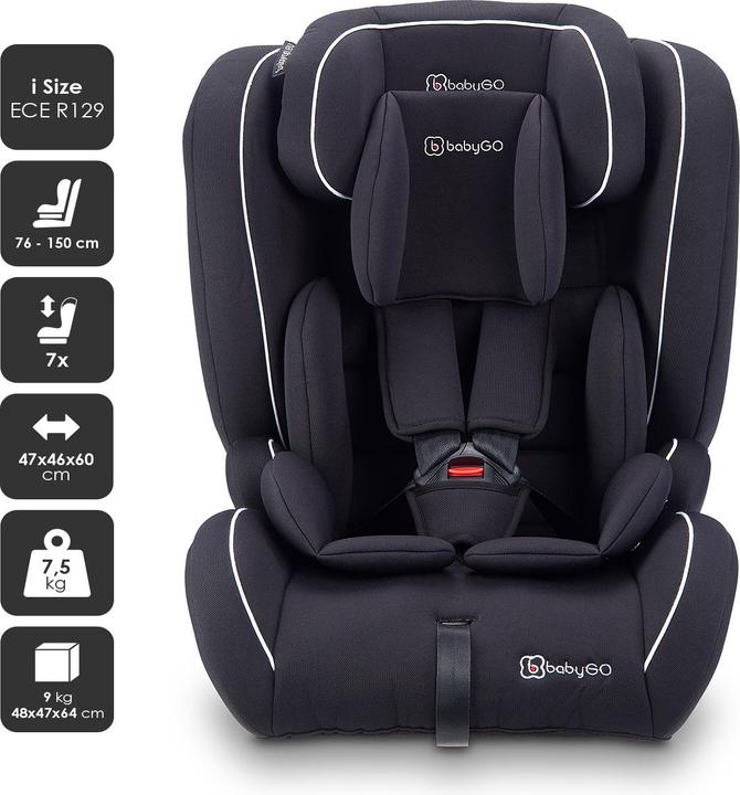 Produktbild BabyGo FreeFix Isize black (Kindersitz, ECE R129/i-Size Norm)