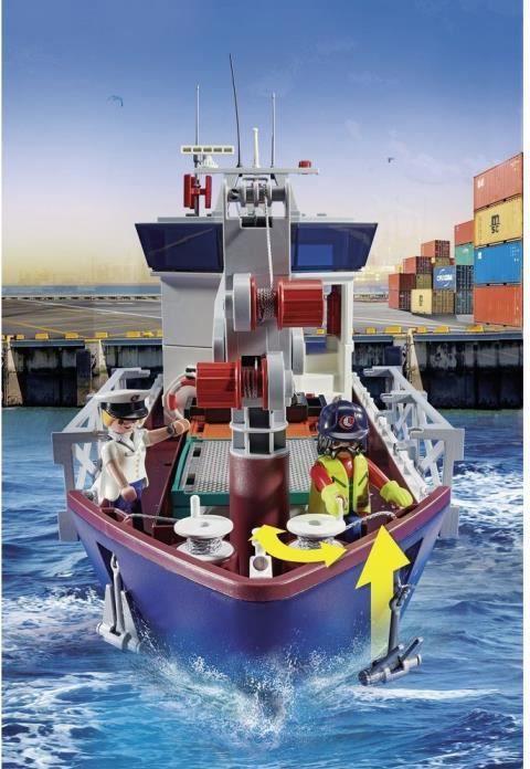 Actual product image Playmobil Large container ship with customs boat (70769, Playmobil City Action)