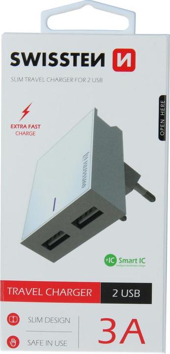 Actual product image Swissten Travel Charger Smart IC (15 W)