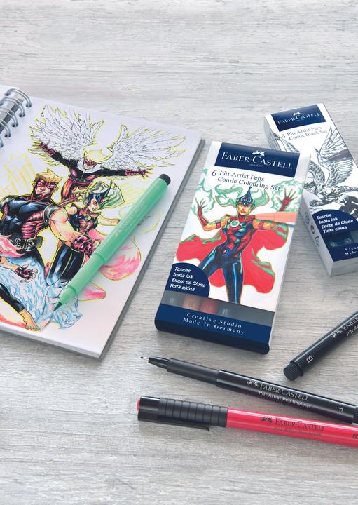 Produktbild Faber-Castell PITT Artist Pen Comic (Weiss, 6 x)