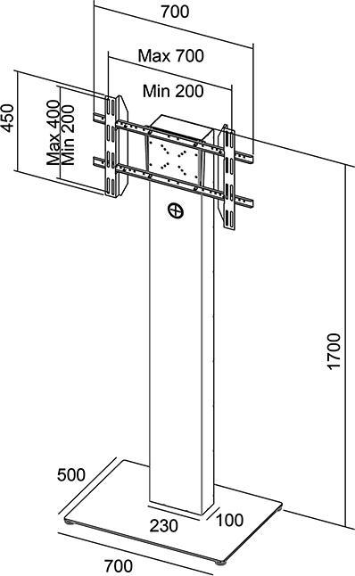 Produktbild Multibrackets Fix Monitor Ständer 55", Freistehend, Stahl