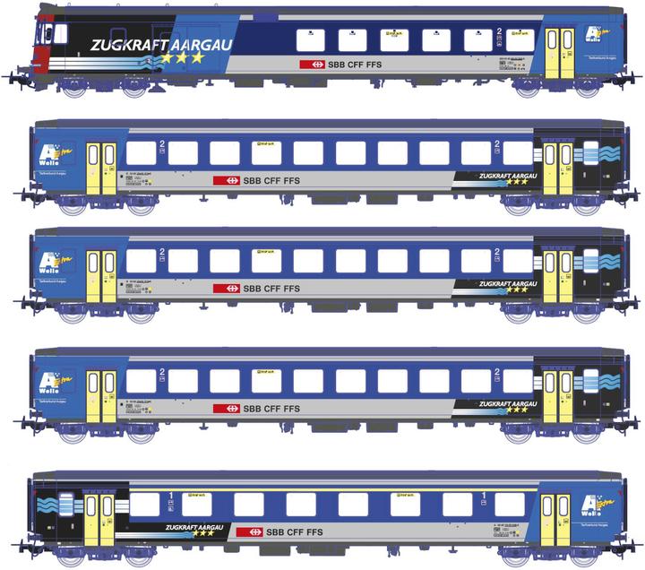 Piko SBB Set 5-piece RE ZUGKRAFT AARGAU 1x BDt 1x A 3x B with IB Ep. V DC (Track H0)