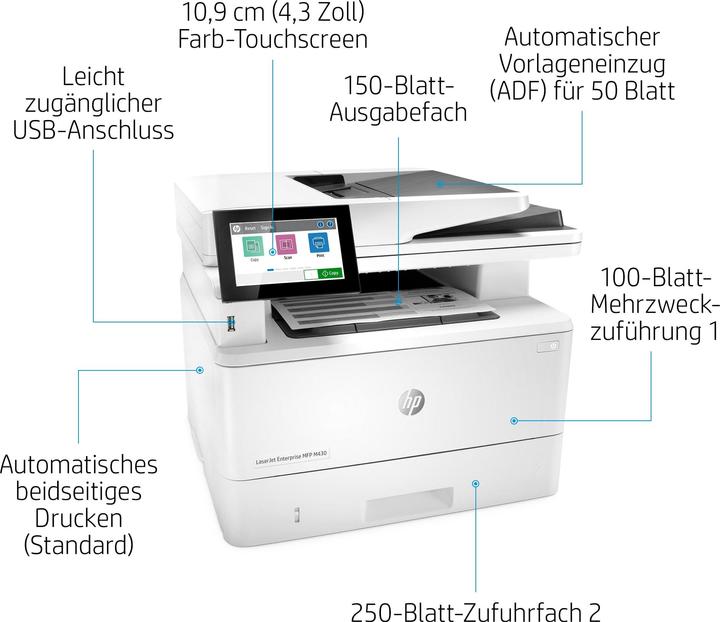 Immagine prodotto HP LaserJet Enterprise MFP M430f (Laser, Bianco e nero)